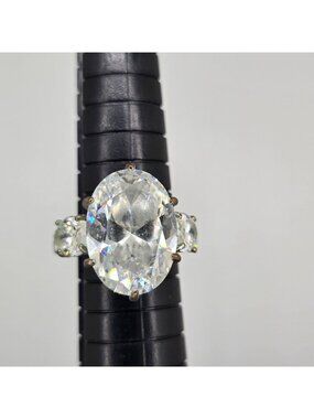 Vintage SETA Ring Large Oval Stone Statement Cocktail Engagement Size 6.75